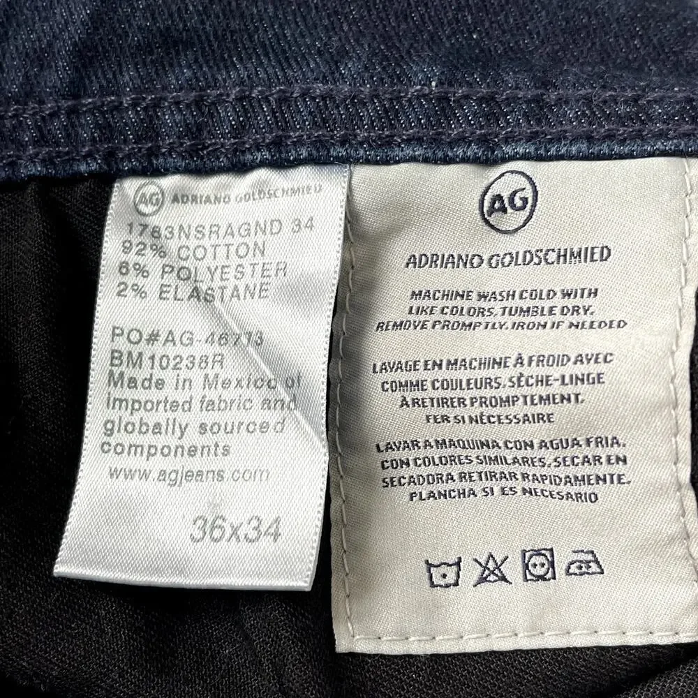 AG ADRIANO GOLDSCHMIED MEN'S TELLIS ‎ SLIM DENIM SIZE 36/34
